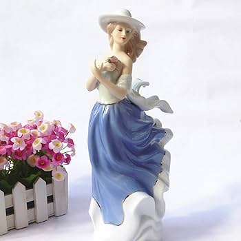 陶磁器 女性像 置物 約15cm Amazon.co.jp: Amperer 陶器製 女の子の像 磁器製 女性の置物